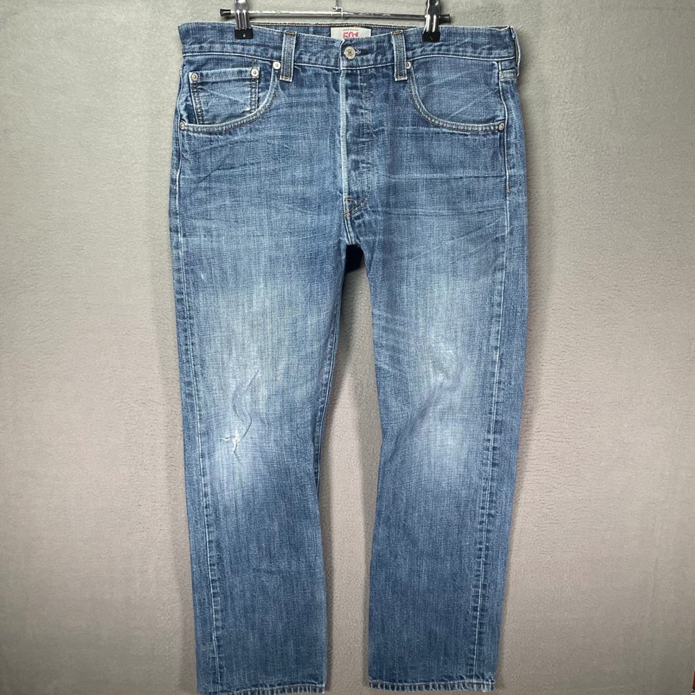 Levis 501 Jeans Mens 33x31 Blue Straight‎ Leg Button Fly Denim Faded Mexico